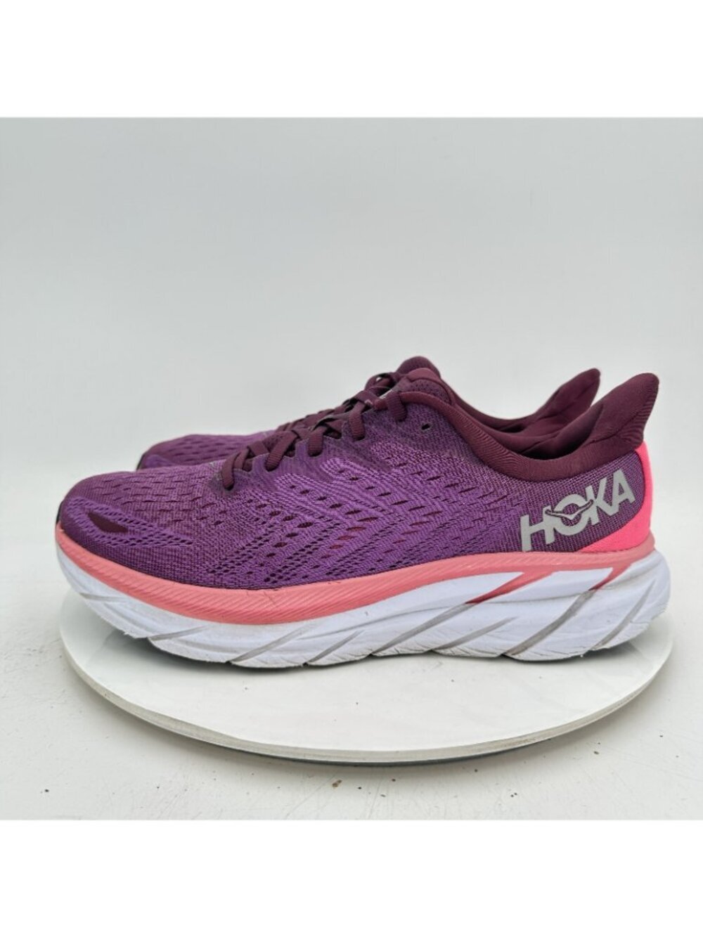 Hoka One One Clifton 8 Women Sz 11B 1119394 GWBY Grape Wine Beauty Berry Shoes - Picture 3 of 13